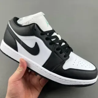 Nike Black White Low-Top Leather-Panelled Lifestyle Sneakers