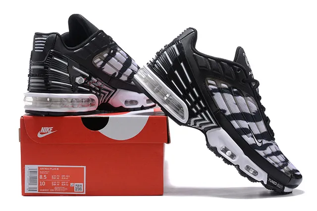 Nike Black White Zebra-Print Mesh Upper Layered Synthetic Cage Lifestyle Sneakers 6