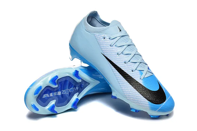 Nike Blue Black Low-Cut Knit Upper Asymmetric Lacing Firm-Ground Soccer Shoes 7