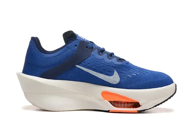 Nike Blue Orange Engineered Knit Upper Visible Forefoot Air Unit Running Shoes 5