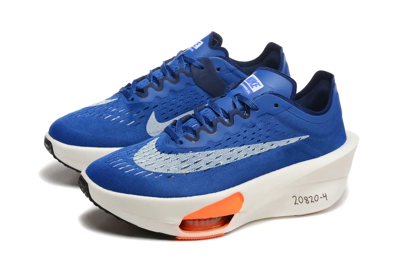 Nike Blue Orange Engineered Knit Upper Visible Forefoot Air Unit Running Shoes 6