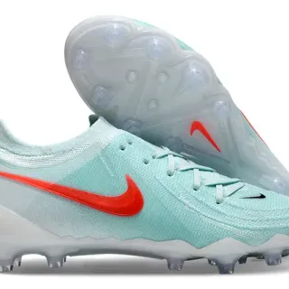 Nike Blue Red Knit Upper Asymmetric Lacing Firm-Ground Soccer Shoes