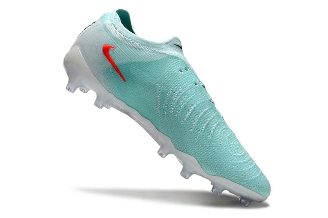 Nike Blue Red Knit Upper Asymmetric Lacing Firm-Ground Soccer Shoes 2