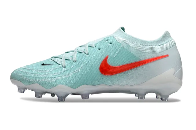 Nike Blue Red Knit Upper Asymmetric Lacing Firm-Ground Soccer Shoes 7