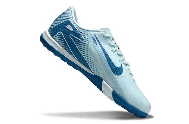 Nike Blue White Lightweight Mesh Upper Color Blocking Turf Soccer Shoes 2