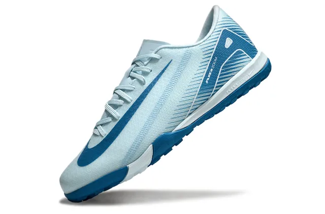 Nike Blue White Lightweight Mesh Upper Color Blocking Turf Soccer Shoes 3