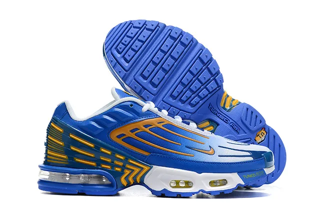 Nike Blue Yellow Layered Synthetic Cage Visible Air Cushioning Lifestyle Sneakers 2