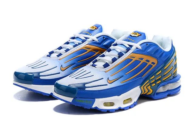 Nike Blue Yellow Layered Synthetic Cage Visible Air Cushioning Lifestyle Sneakers 3