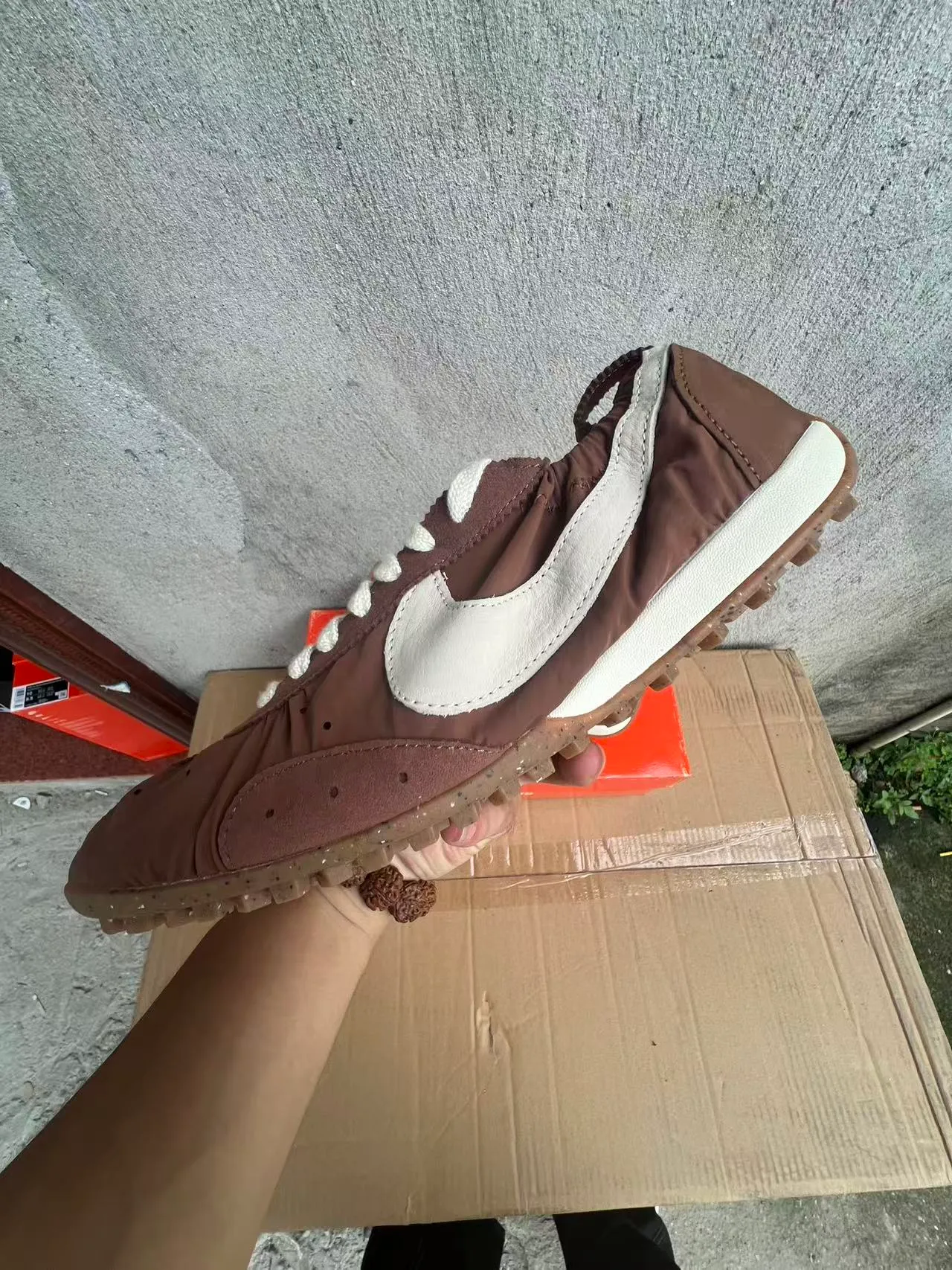 Nike Brown and White Lifestyle Sneaker 5