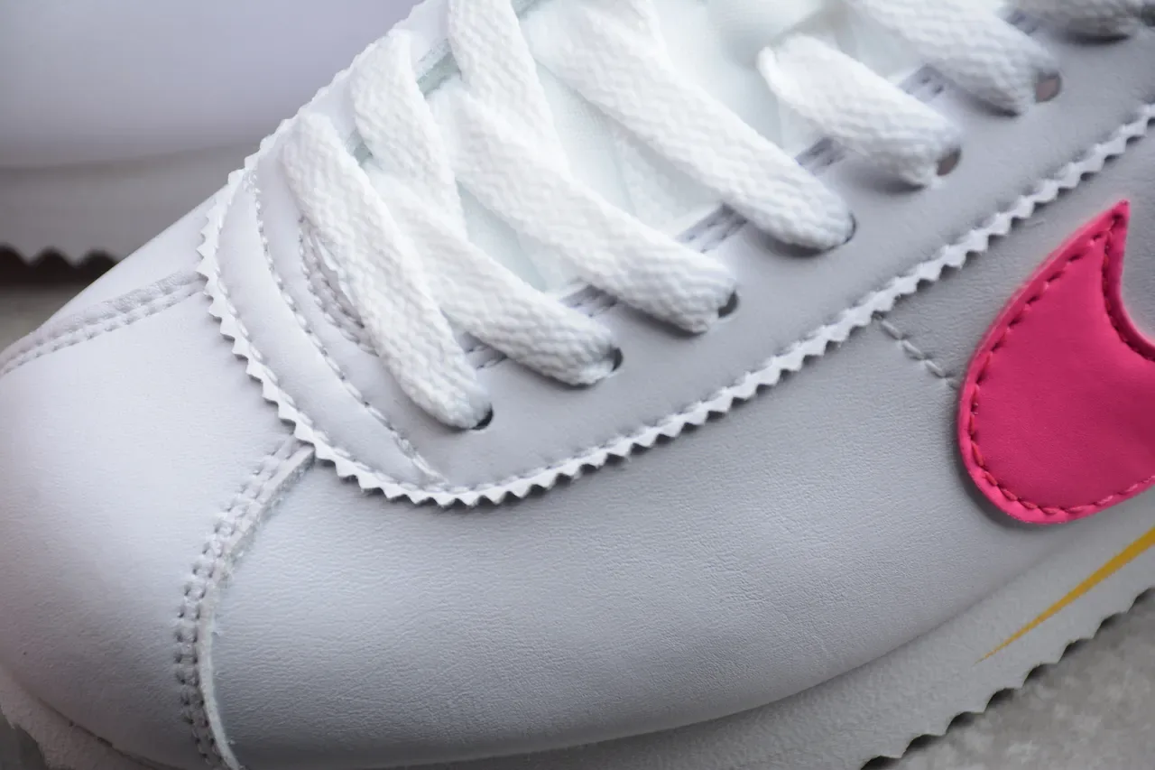 Nike Cortez White Pink Yellow Lifestyle Sneakers 15