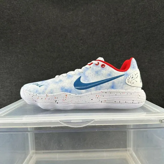 Nike Cosmic Unity White Blue Knit Upper Tie-Dye Cloud Pattern Basketball Shoes 2