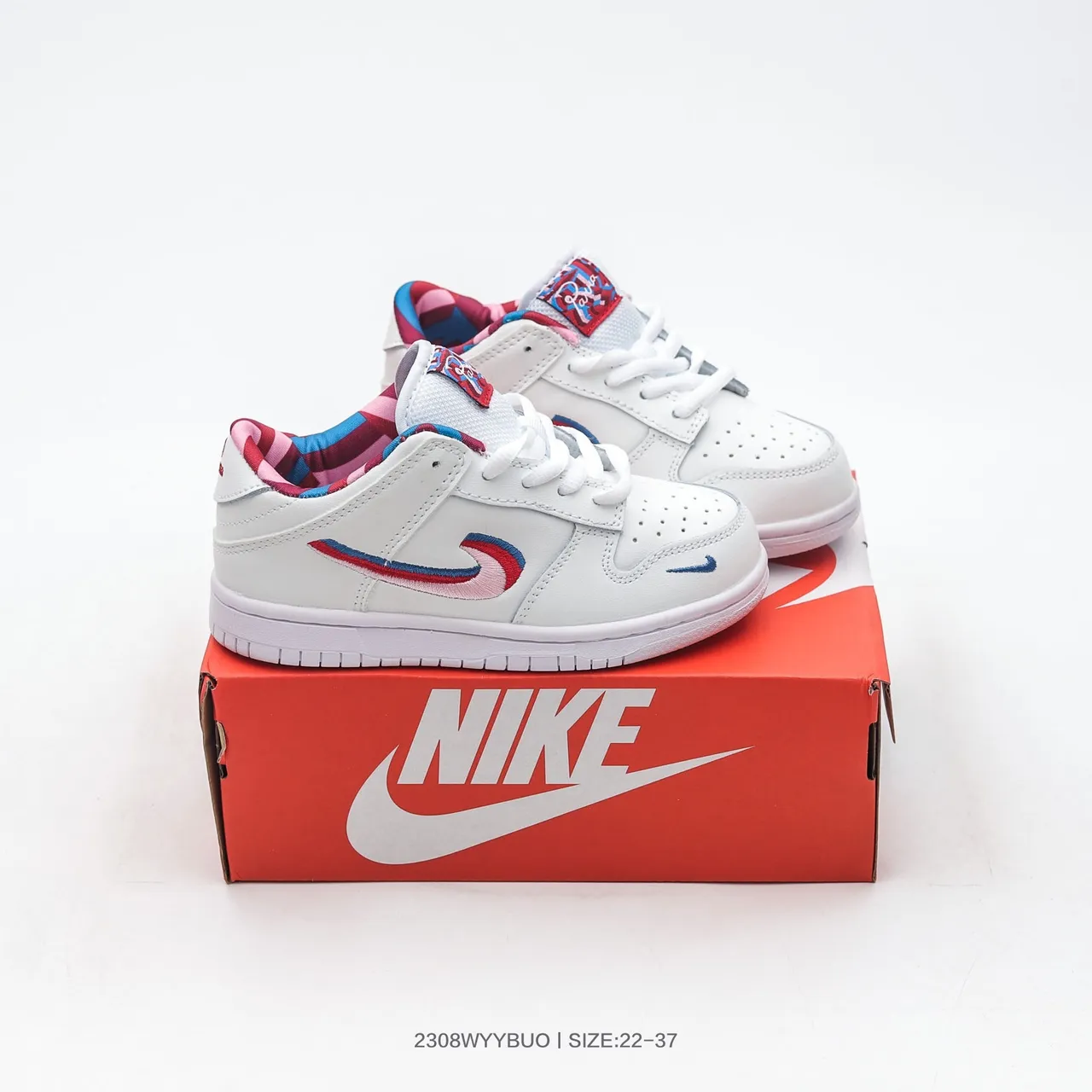 Nike Dunk Low Beige Black Light Blue Skateboard Shoes 8
