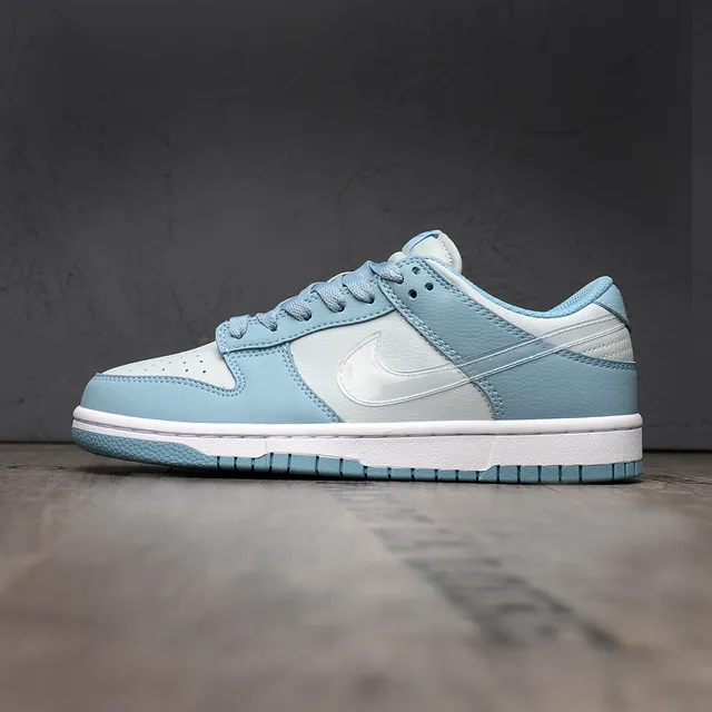 Nike Dunk Low Blue White Perforated Toe Lifestyle Sneakers 7