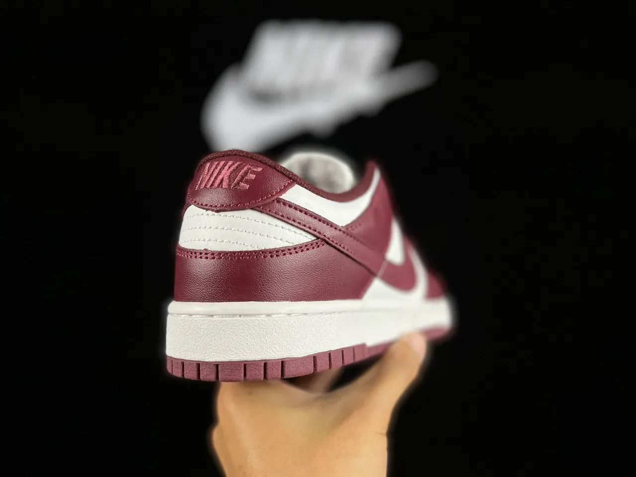 Nike Dunk Low Burgundy and White Lifestyle Sneakers 5