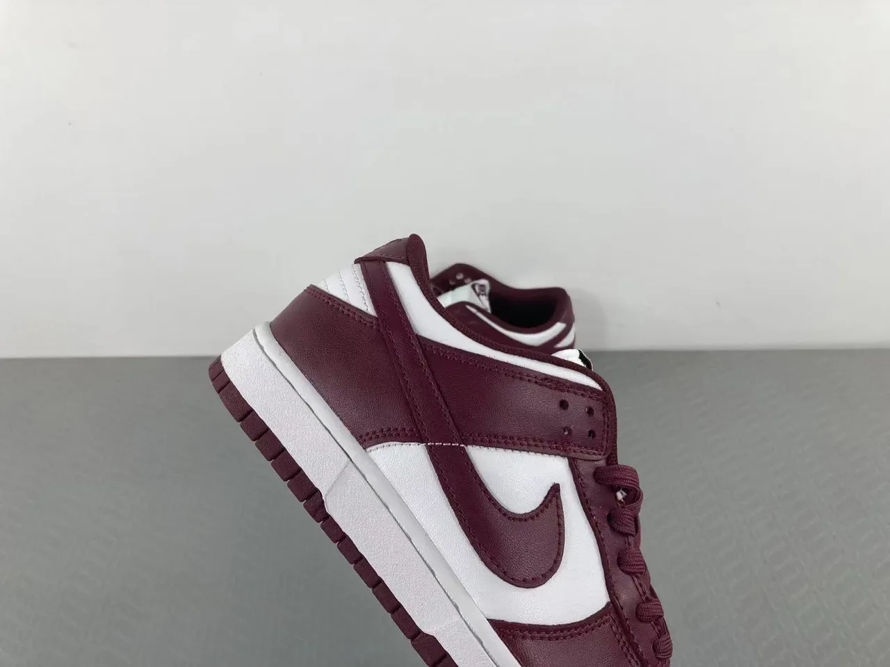 Nike Dunk Low Burgundy and White Lifestyle Sneakers 11