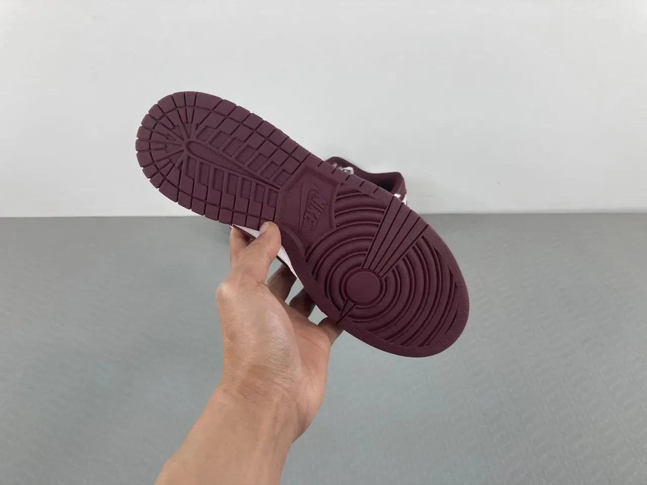 Nike Dunk Low Burgundy and White Lifestyle Sneakers 12