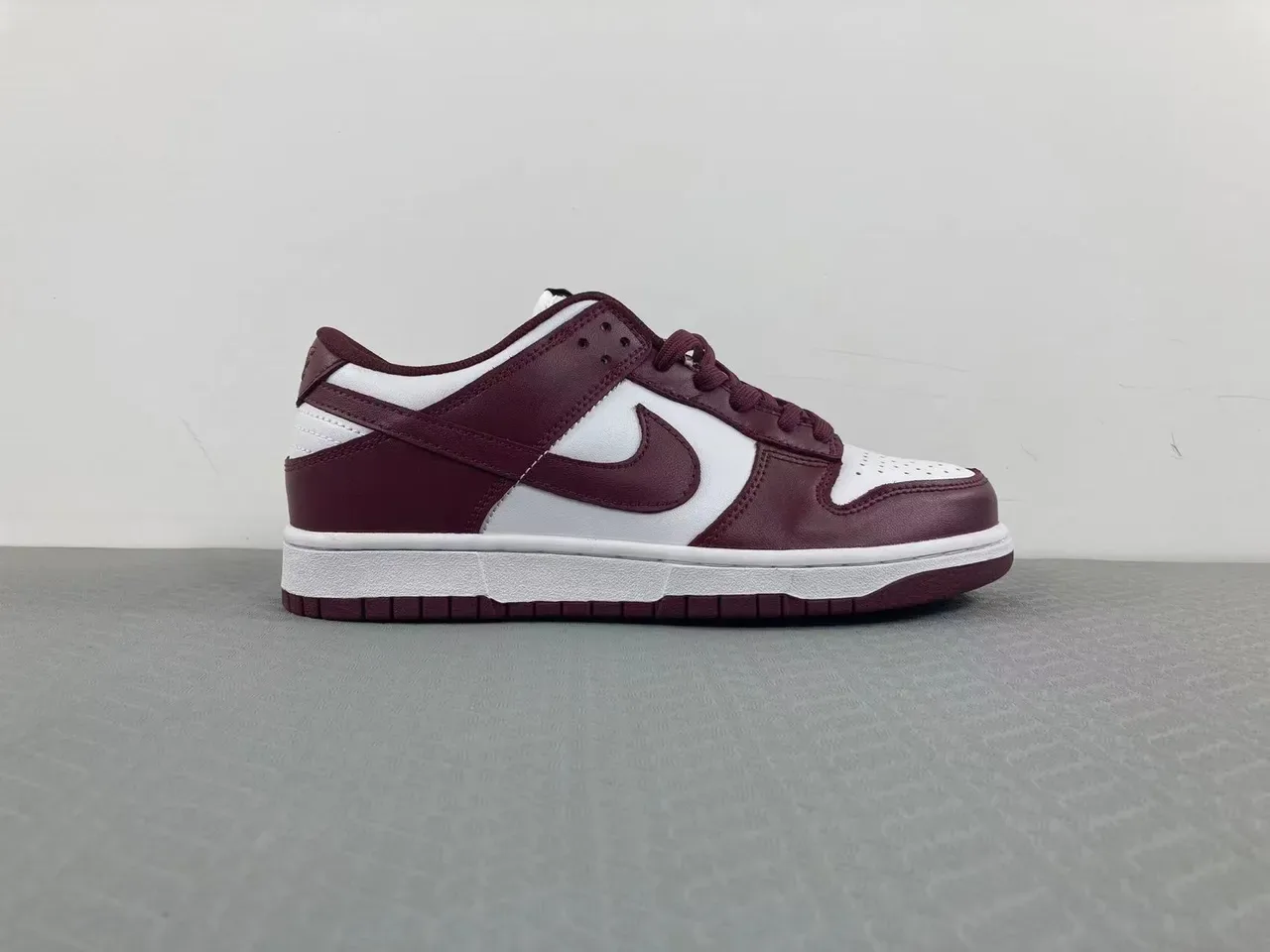 Nike Dunk Low Burgundy and White Lifestyle Sneakers 13