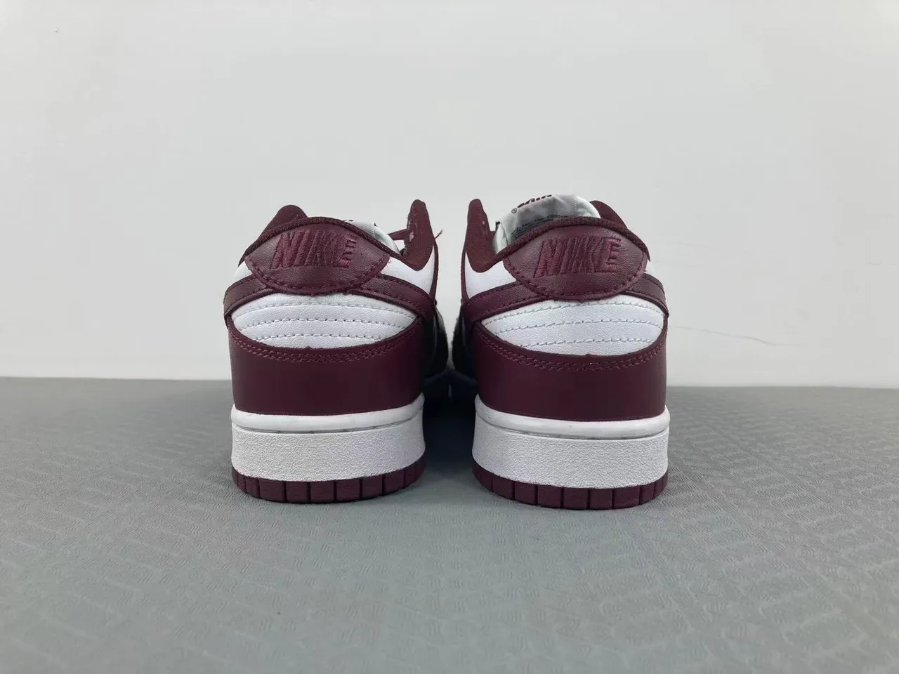 Nike Dunk Low Burgundy and White Lifestyle Sneakers 14