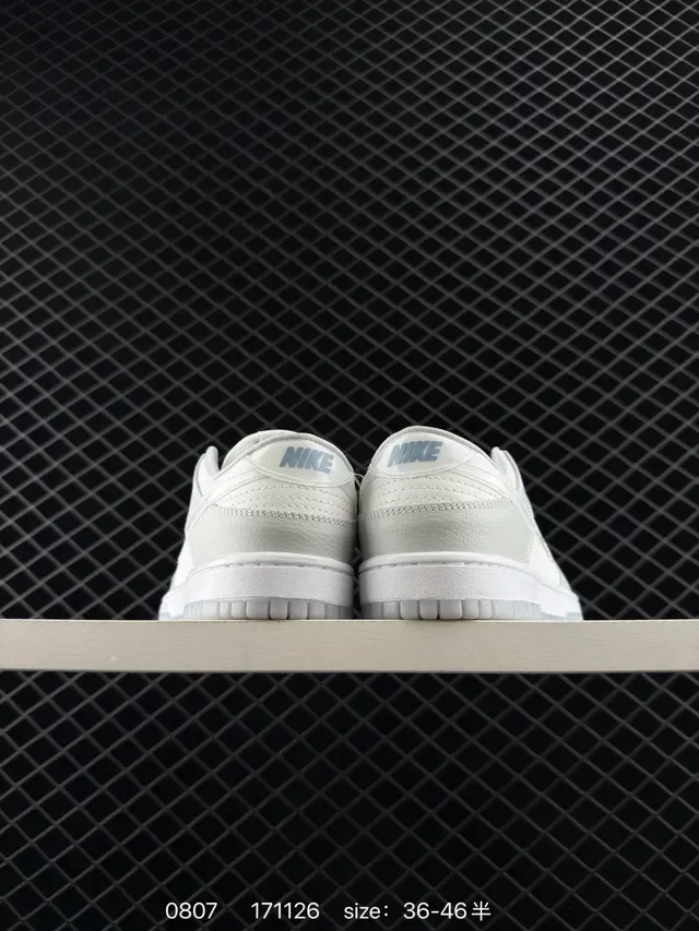 Nike Dunk Low Light Gray Leather Lifestyle Sneakers 4