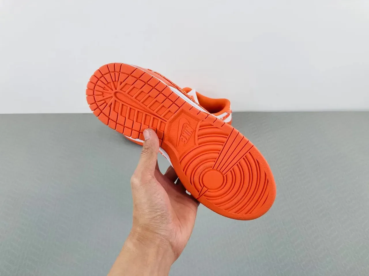 Nike Dunk Low Orange Bandana Print Lifestyle Sneakers 14