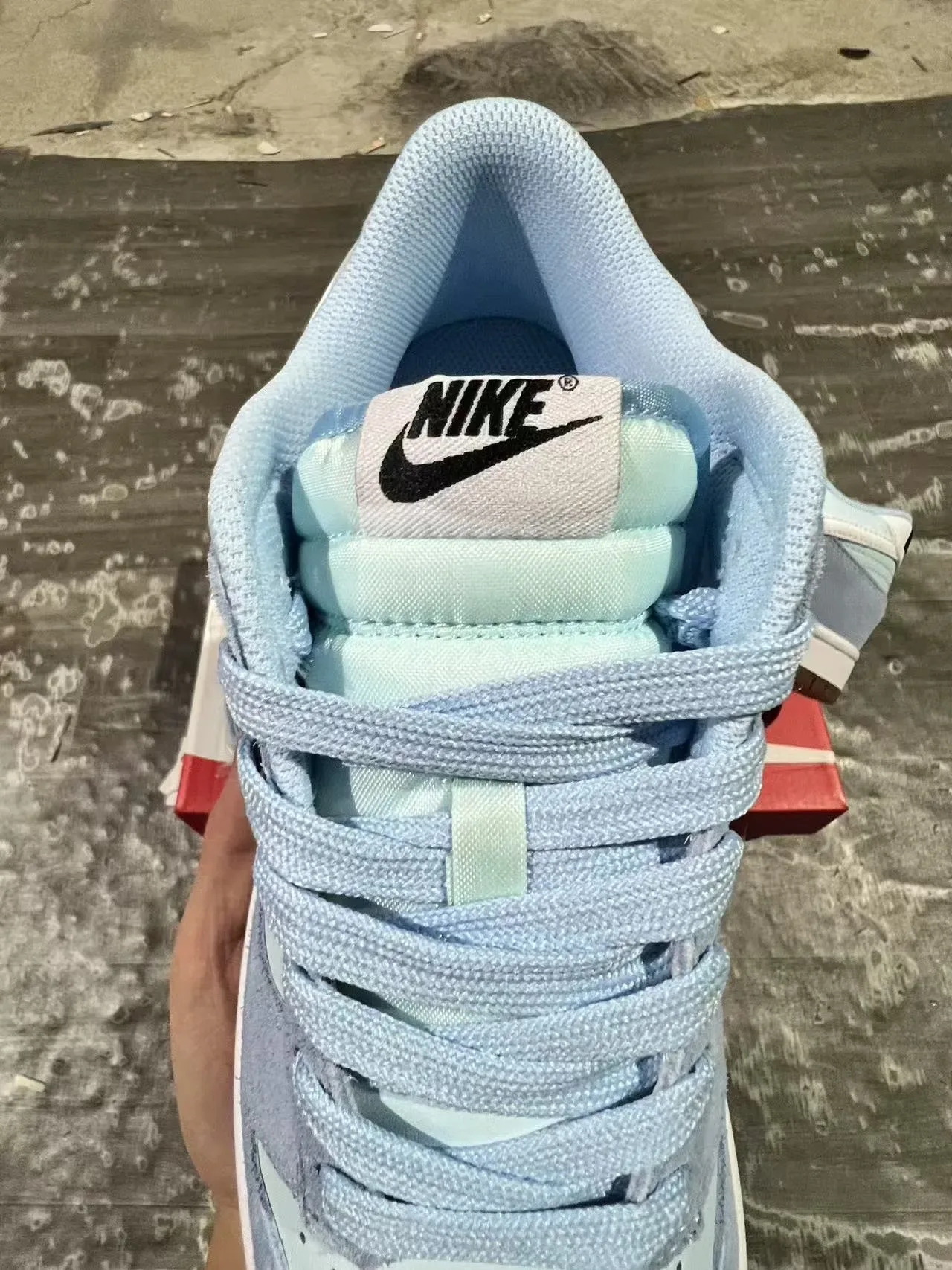Nike Dunk Low Pastel Blue Mint Suede Lifestyle Sneakers 3