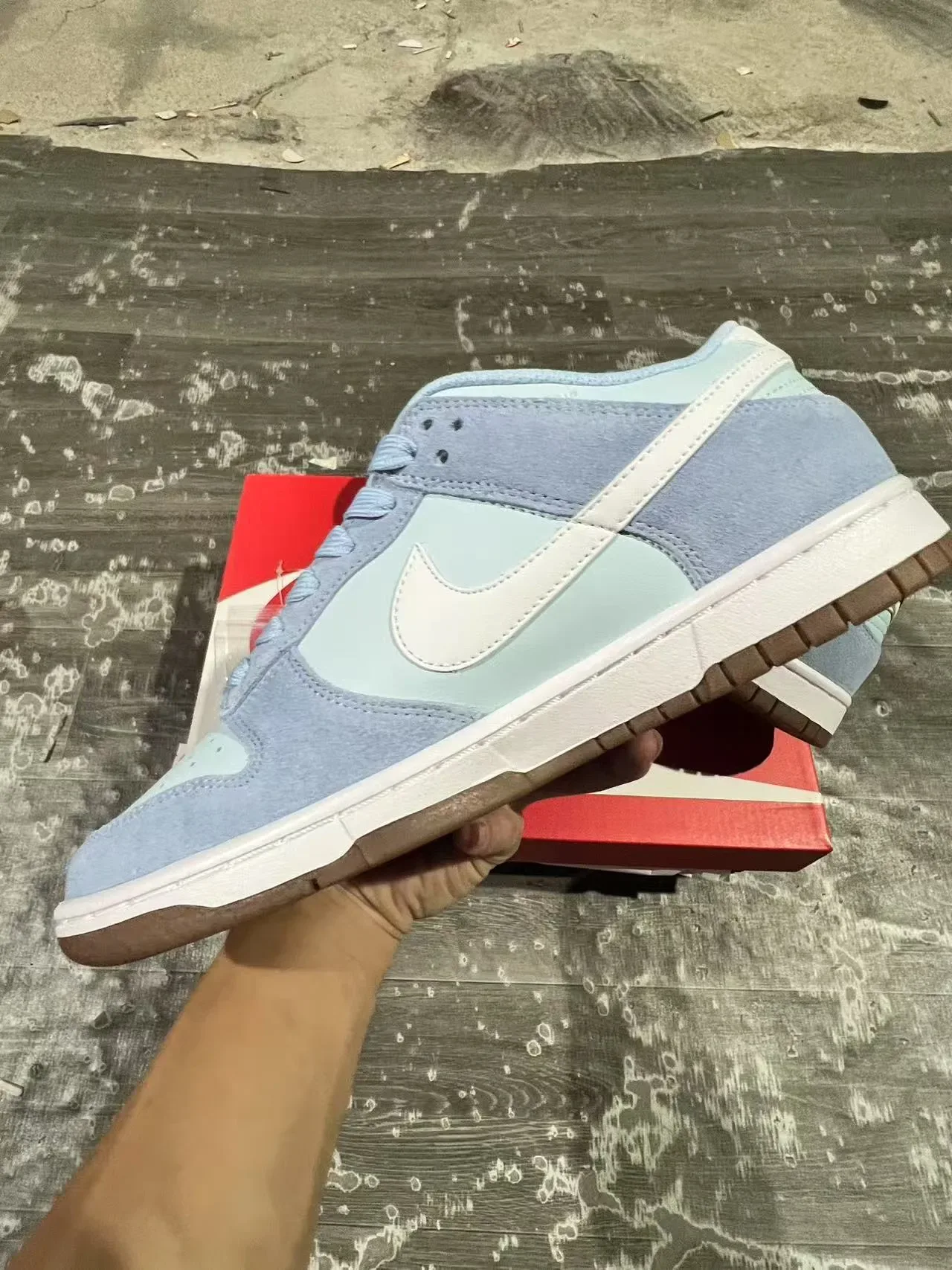 Nike Dunk Low Pastel Blue Mint Suede Lifestyle Sneakers 4