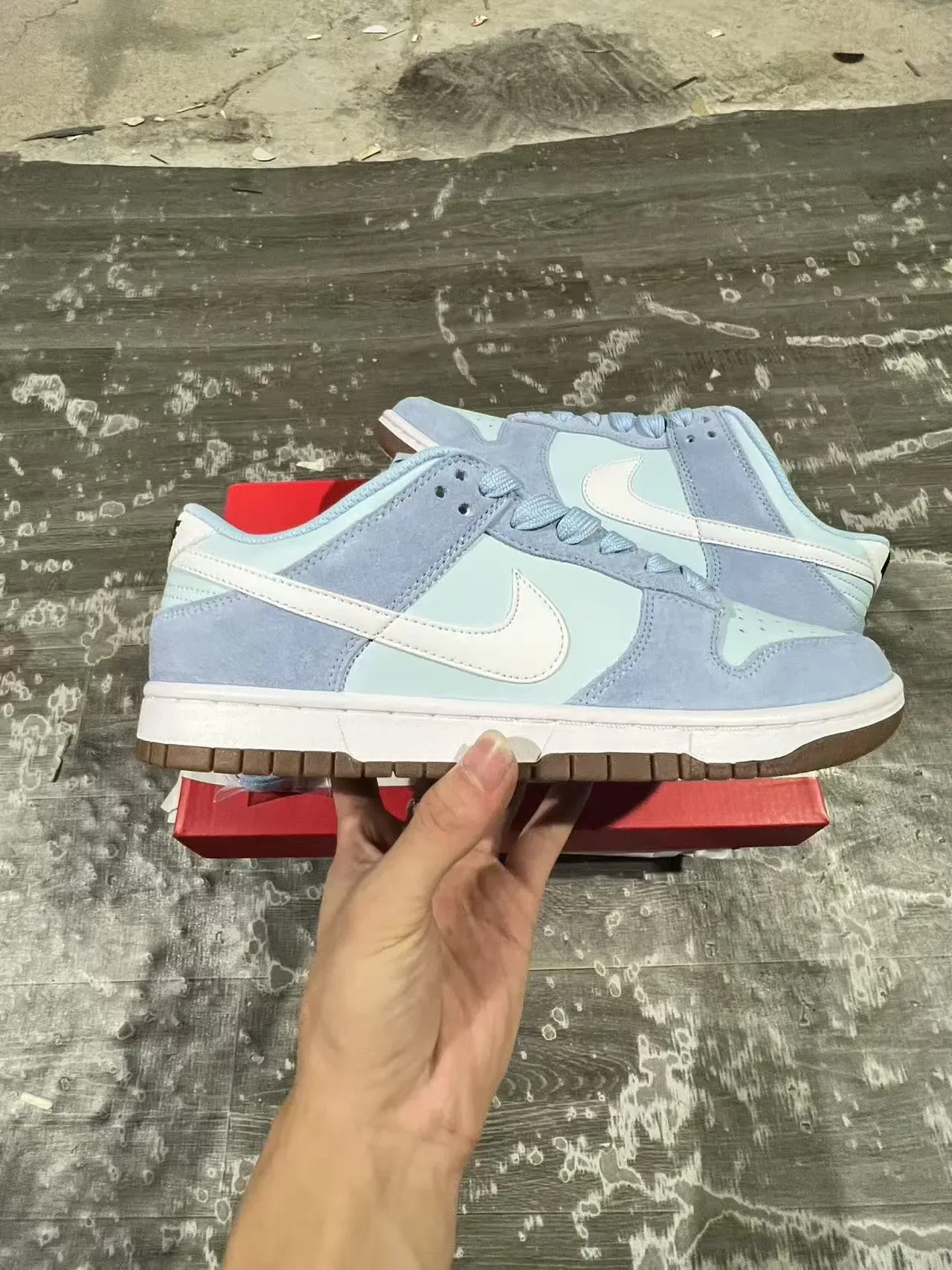 Nike Dunk Low Pastel Blue Mint Suede Lifestyle Sneakers 6