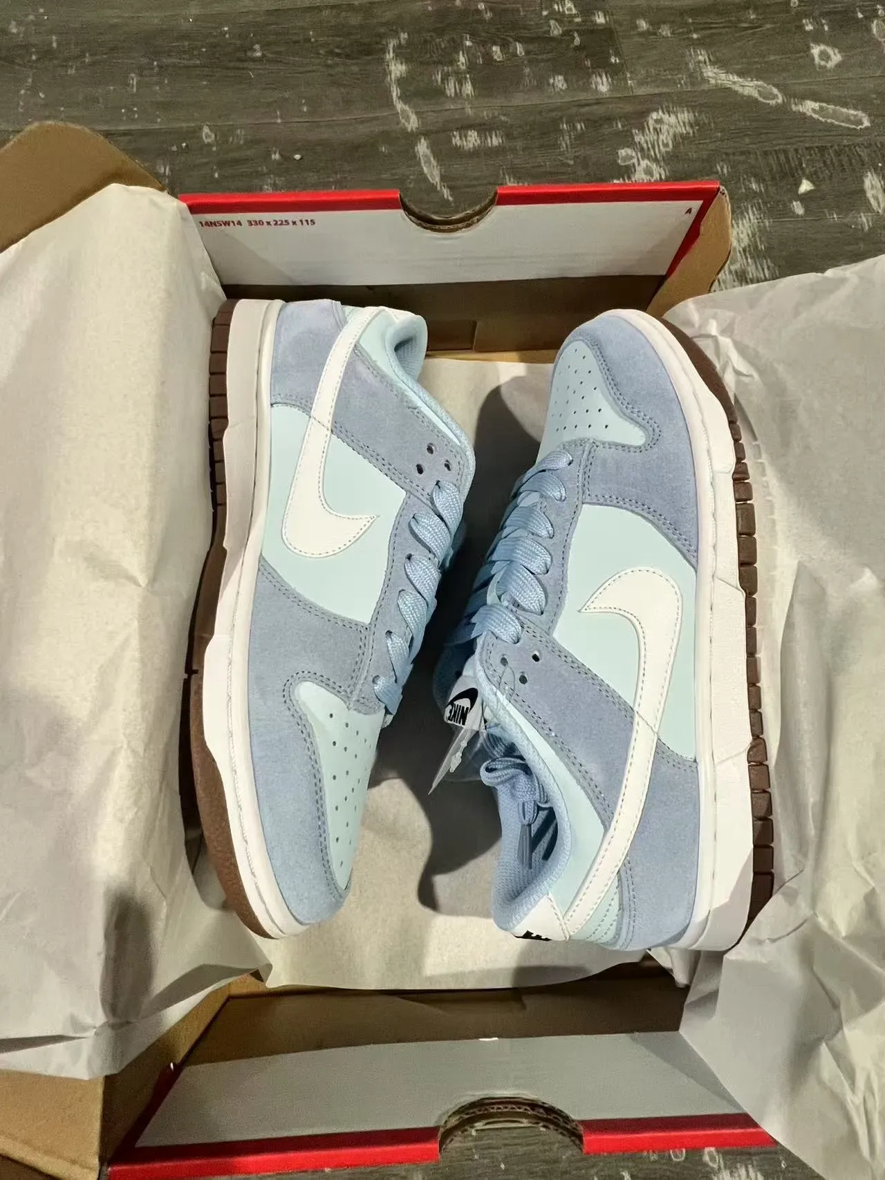 Nike Dunk Low Pastel Blue Mint Suede Lifestyle Sneakers 8