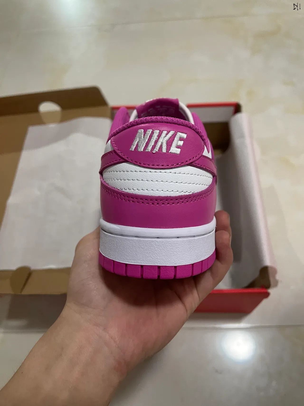 Nike Dunk Low Pink and White Lifestyle Sneakers 6