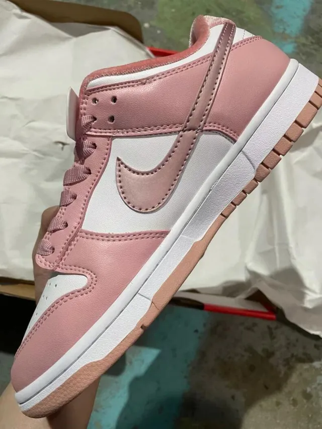 Nike Dunk Low Pink and White Lifestyle Sneakers 3