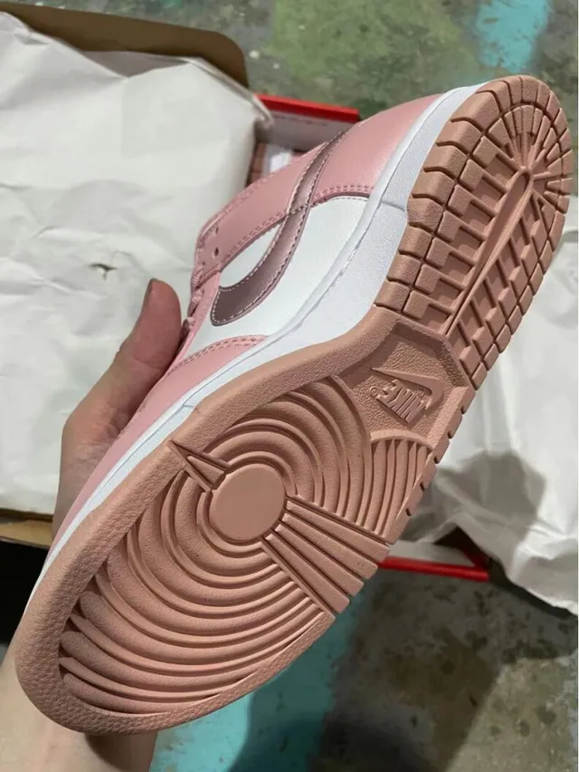 Nike Dunk Low Pink and White Lifestyle Sneakers 4