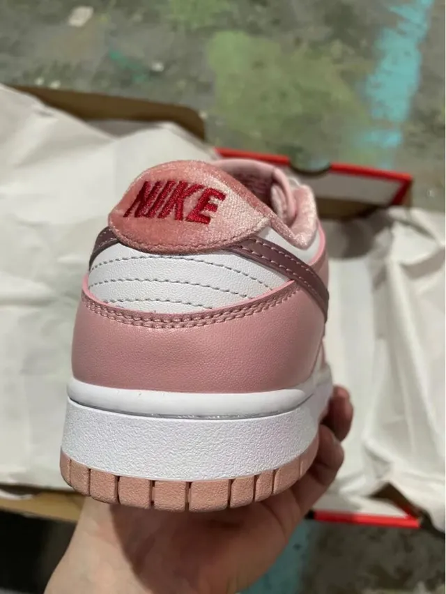 Nike Dunk Low Pink and White Lifestyle Sneakers 5