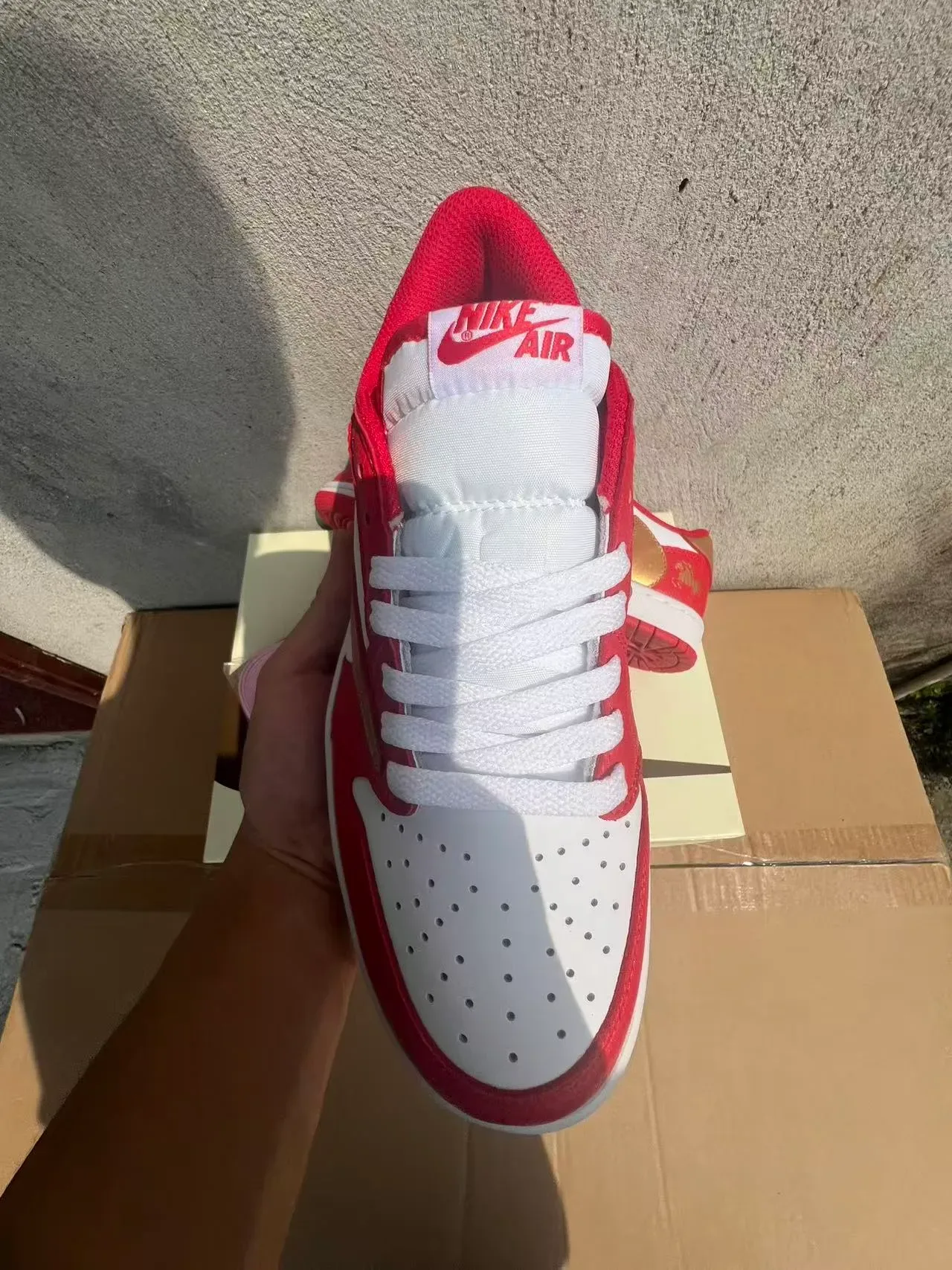 Nike Dunk Low Red White Gold Chinese New Year Lifestyle Sneakers 3