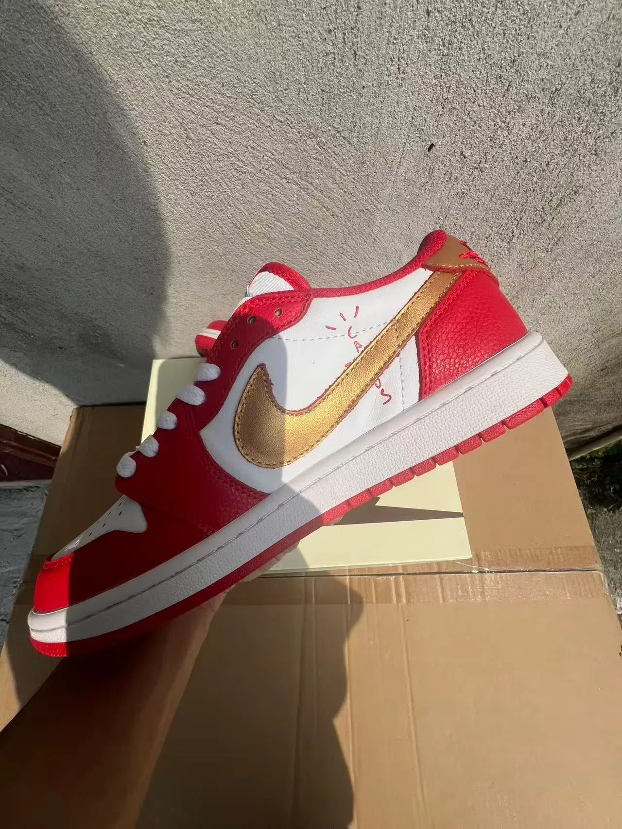Nike Dunk Low Red White Gold Chinese New Year Lifestyle Sneakers 5