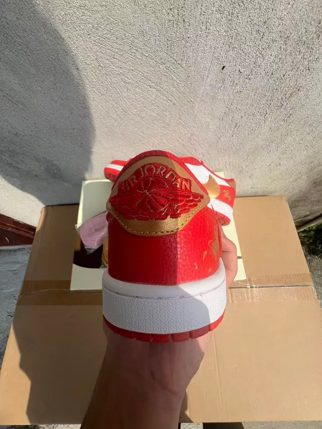 Nike Dunk Low Red White Gold Chinese New Year Lifestyle Sneakers 8