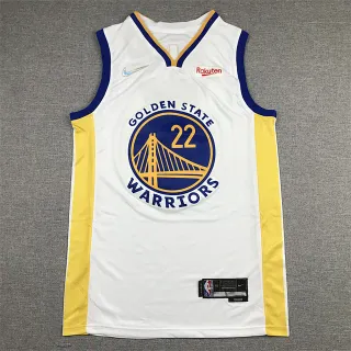 Nike Golden State Warriors White Yellow Sleeveless V-Neck Jersey
