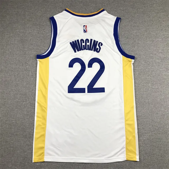 Nike Golden State Warriors أبيض أصفر بدون أكمام V-رقبة جيرسي 2