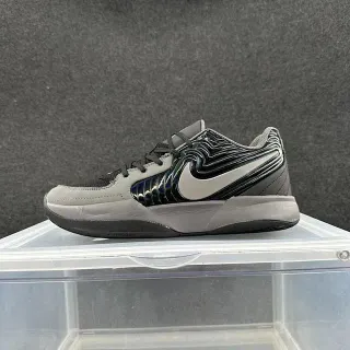 Nike Gray Black Low-Top Iridescent Wave-Patterned Side Panel Basketball Shoes