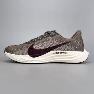 Nike Gris Burdeos Malha Engineered Superior Forma De Onda ZoomX Mediasuela Zapatillas De Running