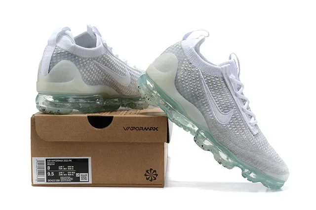 Nike Gray Transparent Engineered Knit Upper Full-Length Visible Air Unit Sole Lifestyle Sneakers 16