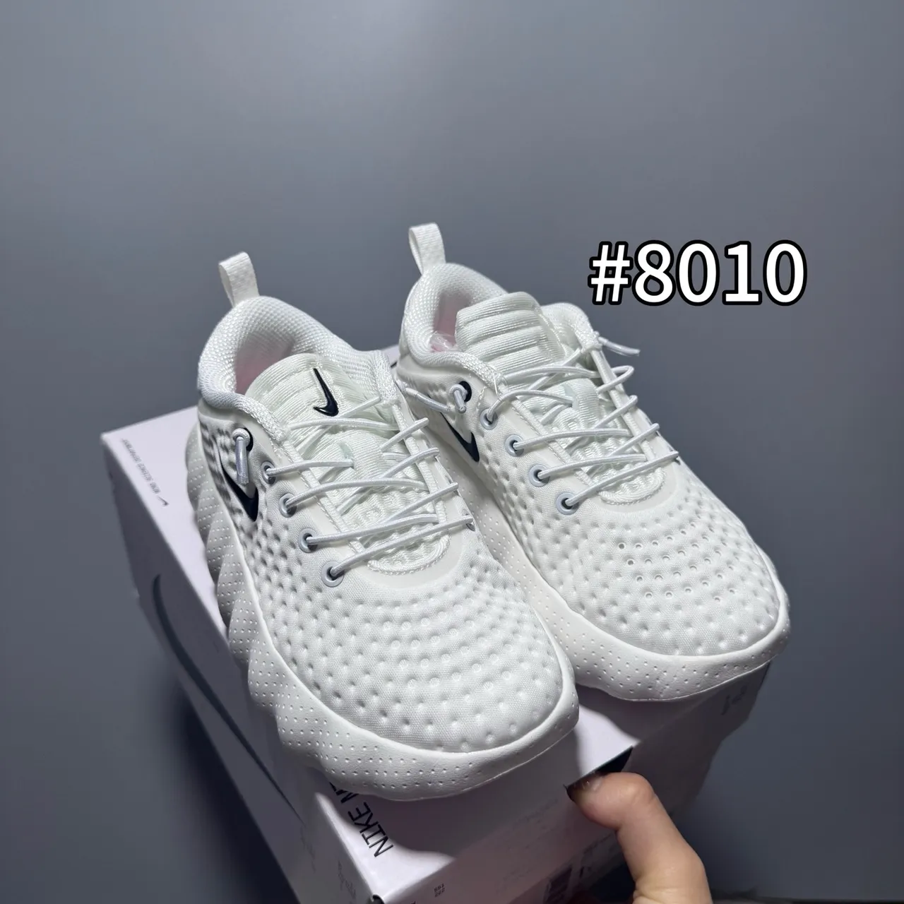 Nike Gray White Perforated Knit Upper Sculpted Wavy Midsole Running Shoes 11
