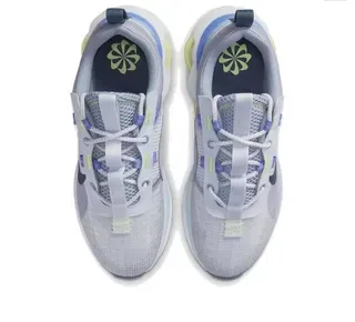 Nike Gray Yellow Mesh Upper Visible Air Cushioning Running Shoes 2