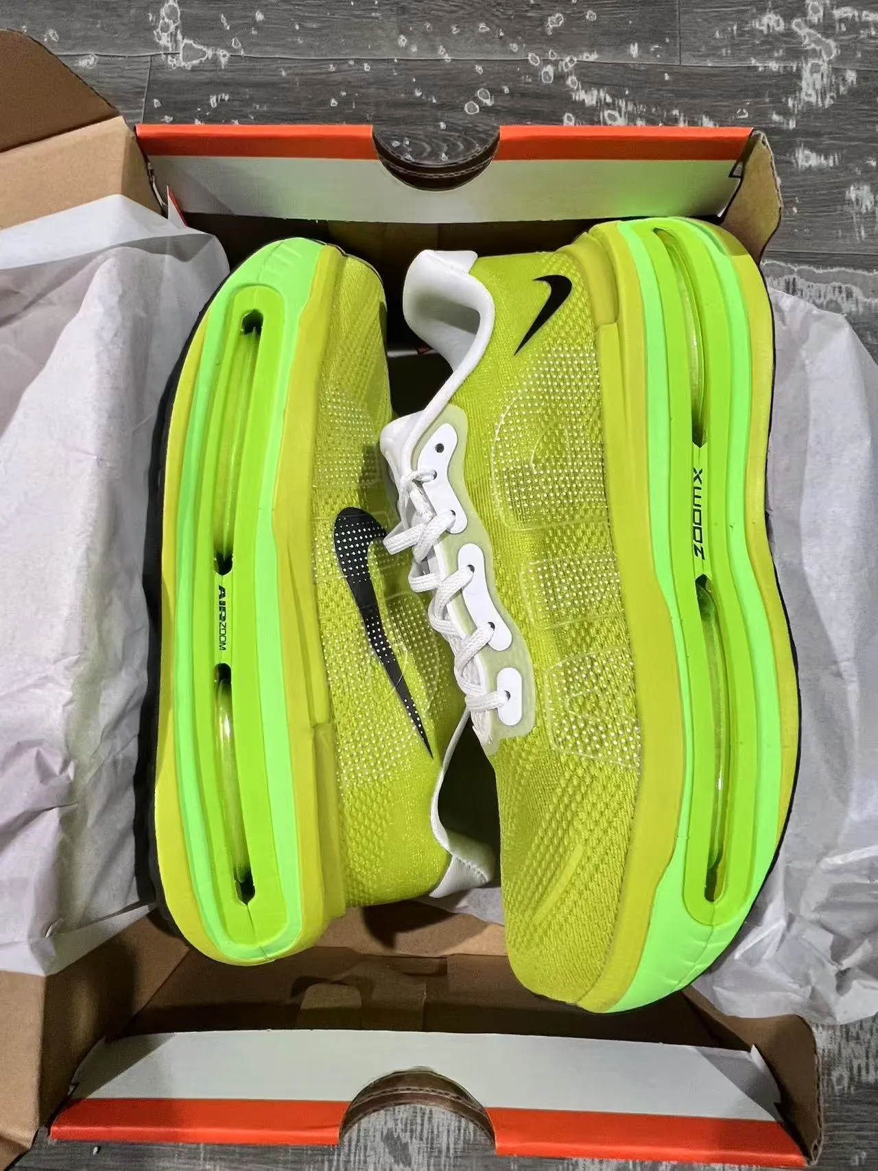 Nike Vert Noir Pleine Longueur Visible Air Zoom Unit Haut En Maille Perforé Chaussures De Course 3