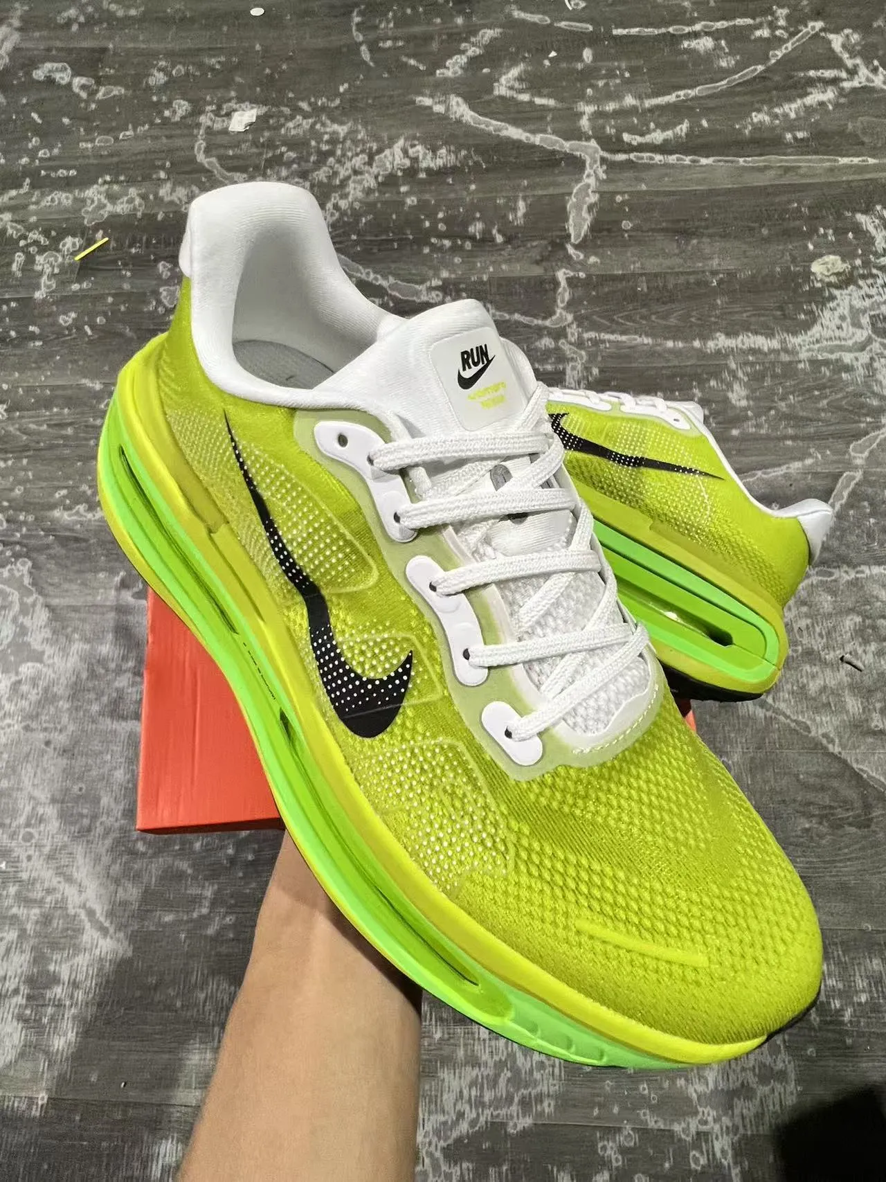 Nike Vert Noir Pleine Longueur Visible Air Zoom Unit Haut En Maille Perforé Chaussures De Course 10
