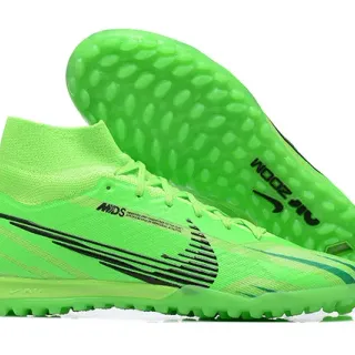 Nike 绿色黑色 高切 袜套领 霓虹酸橙 合成鞋面 草地足球鞋