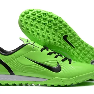 Nike Green Black Low-Cut Synthetic Upper Wave-Patterned Embossing Turf Soccer Shoes