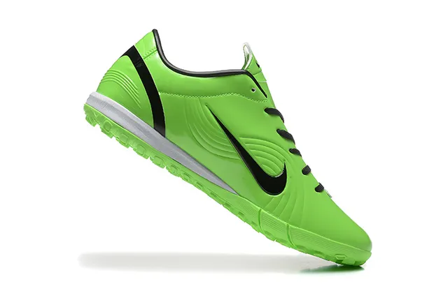 Nike Green Black Low-Cut Synthetic Upper Wave-Patterned Embossing Turf Soccer Shoes 4