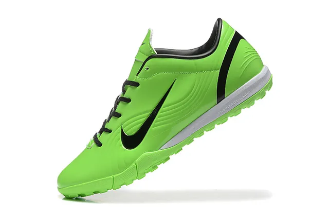 Nike Green Black Low-Cut Synthetic Upper Wave-Patterned Embossing Turf Soccer Shoes 5