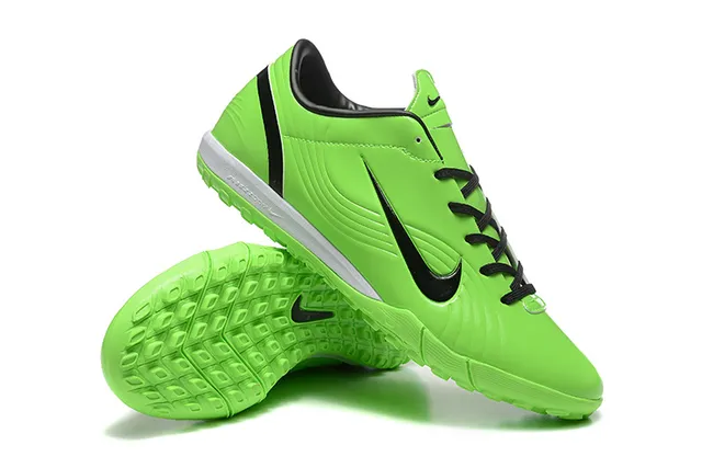 Nike Green Black Low-Cut Synthetic Upper Wave-Patterned Embossing Turf Soccer Shoes 6