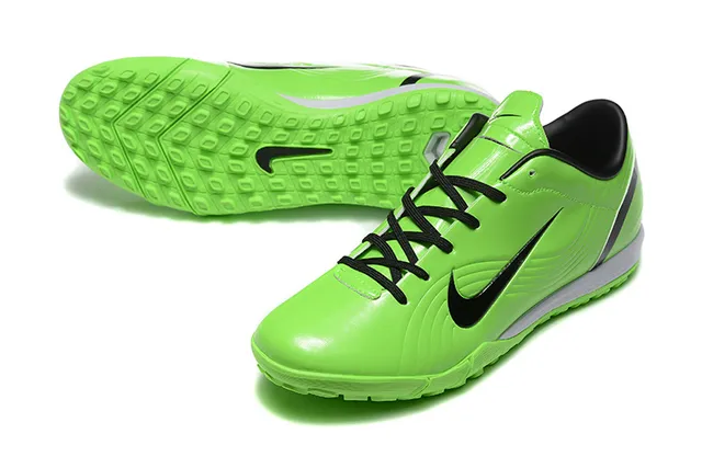 Nike Green Black Low-Cut Synthetic Upper Wave-Patterned Embossing Turf Soccer Shoes 7